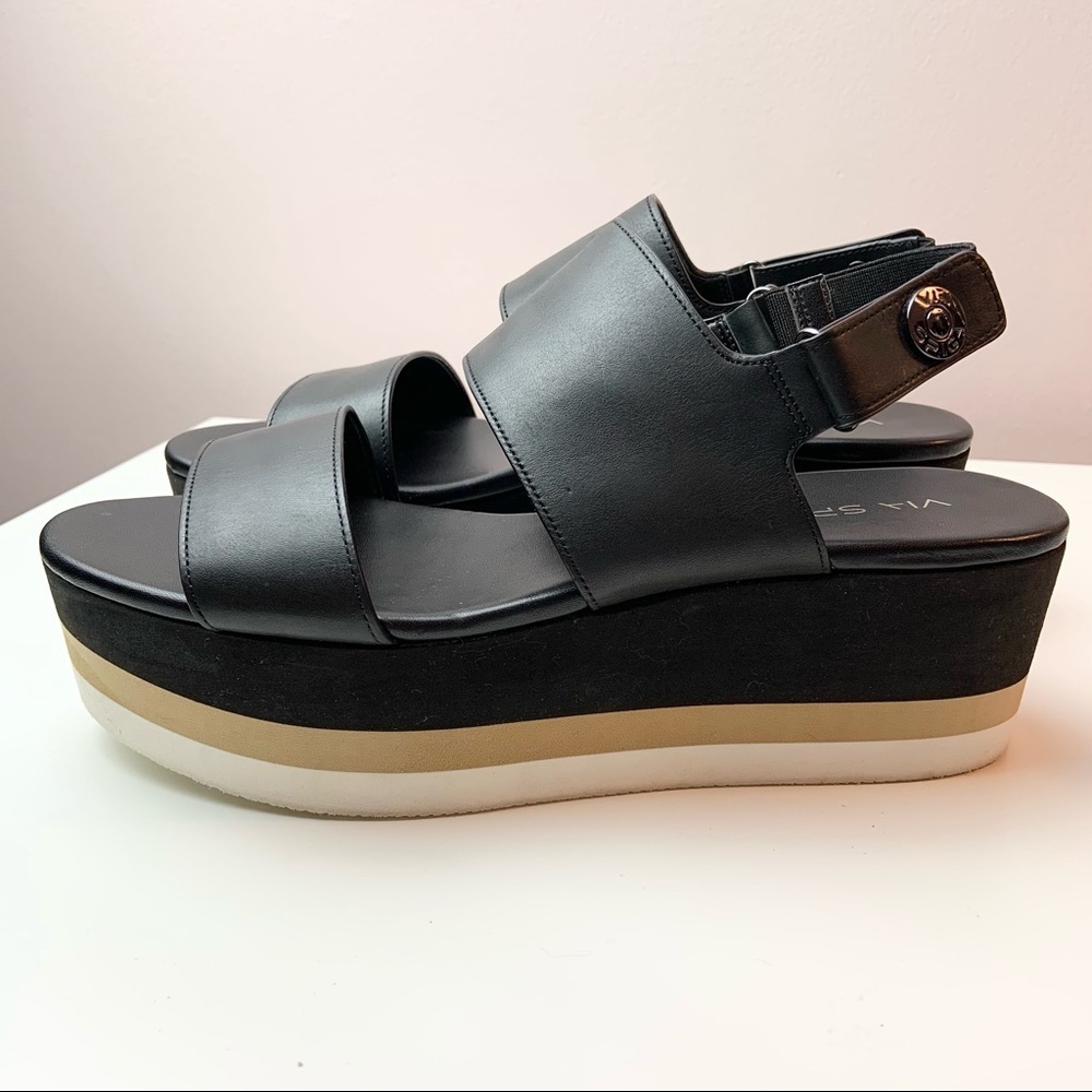Via Spiga Wedge Color Block Sandals